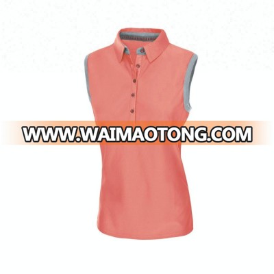 Ladies summer sleeveless Polo shirt pure color quick dry breathable equestrian shirt